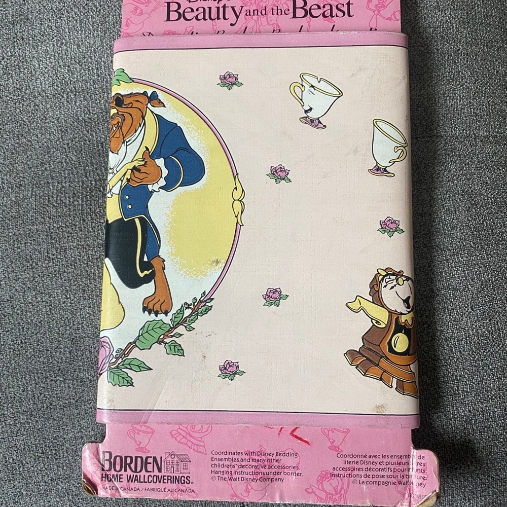 Vintage 1990 Beauty and the Beast Wallpaper Disney